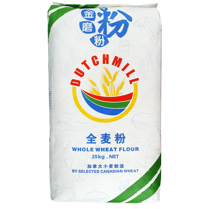 小麦金磨粉面粉家用面包饼干制造加拿大25kg全麦面粉