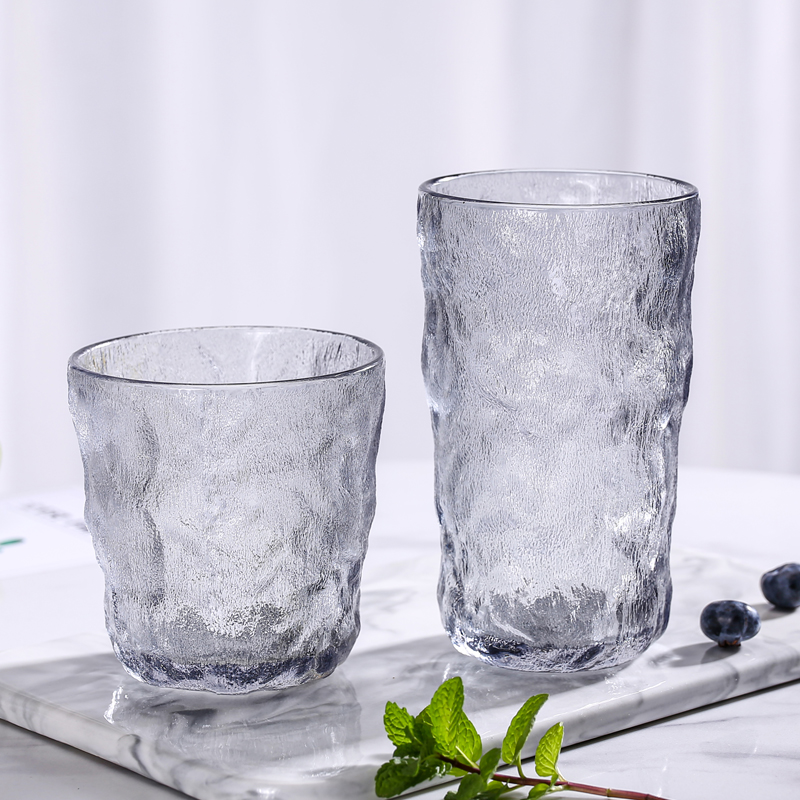 新潮冰川玻璃杯高颜值水杯子女果汁饮料ins茶杯咖啡杯玻璃杯