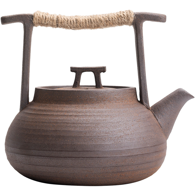 原矿粗陶茶壶提梁壶温茶炉单壶套装家用陶瓷茶壶