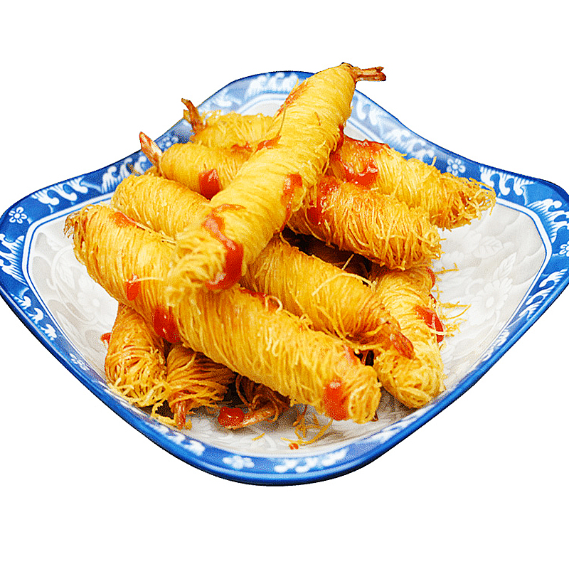 亚洲渔港千丝万缕250g10黄金金丝米线冷冻油炸半成品虾类制品