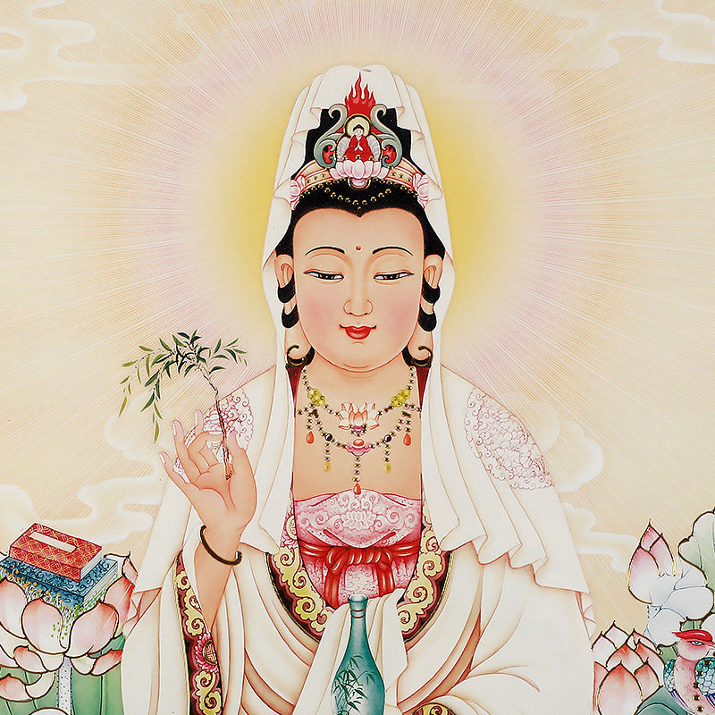 骏澜佛像挂画观音菩萨观音菩萨全堂神像唐卡家用现代装饰画