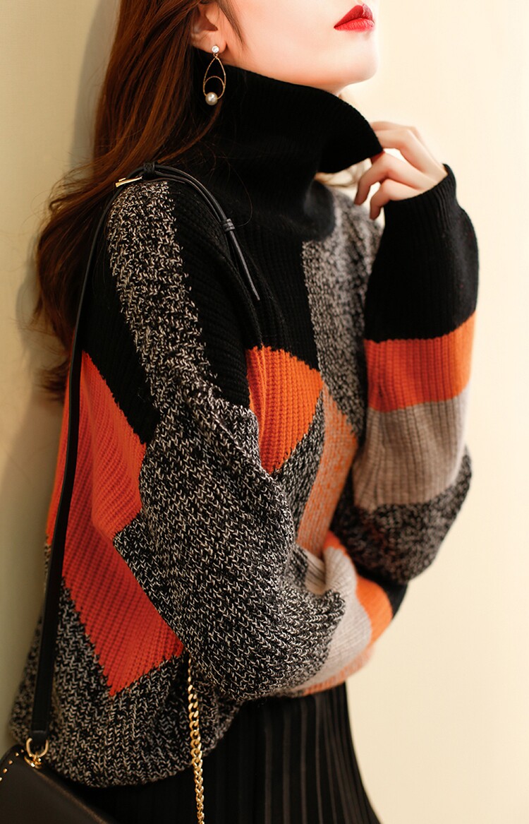 正品哥弟新女装高领毛衣女秋冬2020宽松慵懒风羊绒针织衫