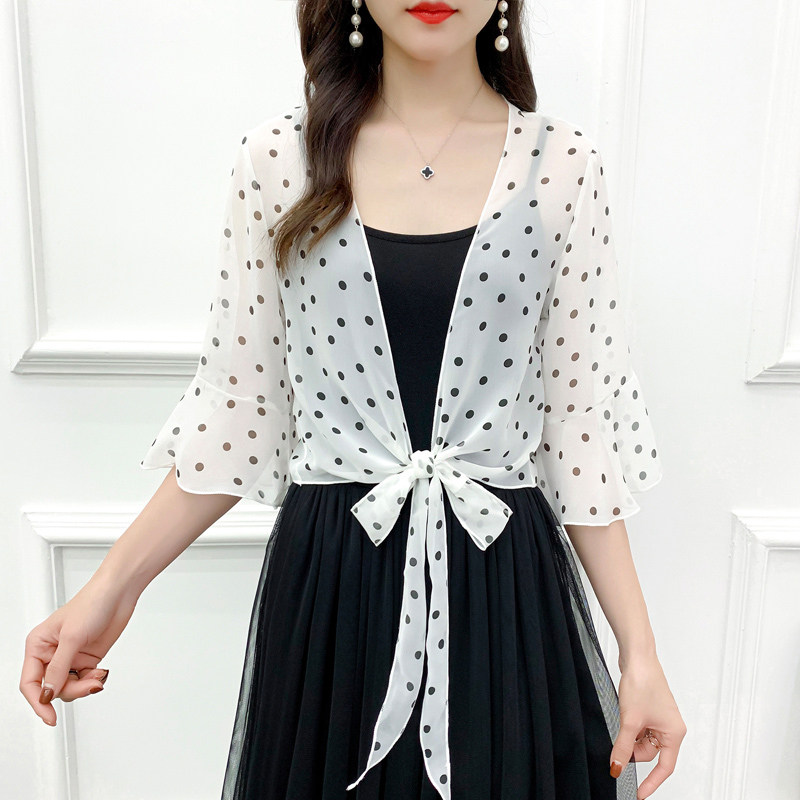 小外夏季裙子长裙薄款百搭修身开衫外搭吊带蕾丝衫