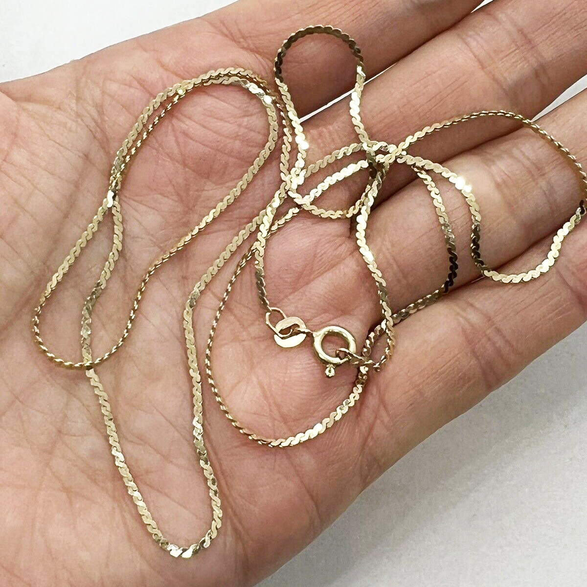 精奇首饰意大利14k黄金s链环项链43克长63厘米12mm经典漂亮推荐