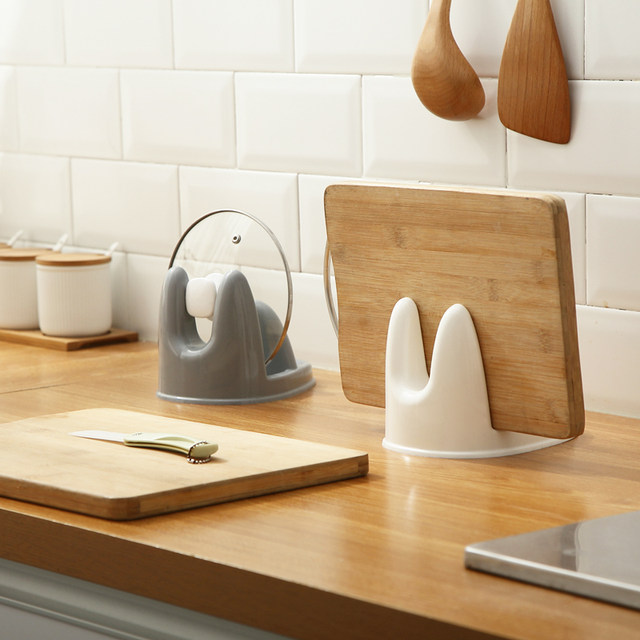Pot lid rack sitting type pot lid rack free punch kitchen cutting board rack cutting board rack plastic storage rack shelf bracket Pot lid rack sitting type pot lid rack free punch kitchen cutting board rack cutting board rack plastic storage rack shelf bracket