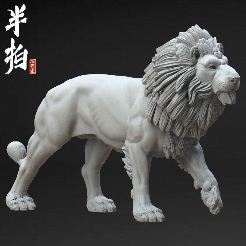 高精度3d打印图纸狮子模型套装摆件gk树脂3d打印服务