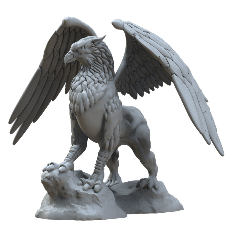 手办3d打印图纸狮鹫雕像摆件模型gk树脂3d打印服务