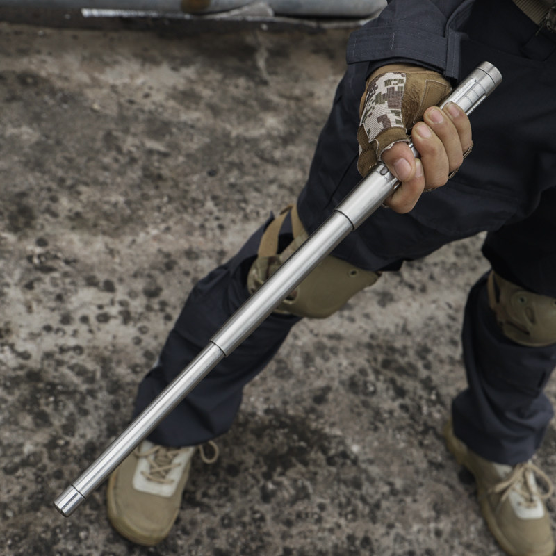 不锈钢实心伸缩甩棍合法车载甩辊防狼便携武器三节甩棍