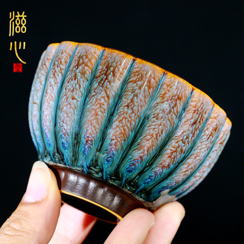 茶杯滋心肖玉塔纯手工天目建盏正品主人杯单杯茶杯