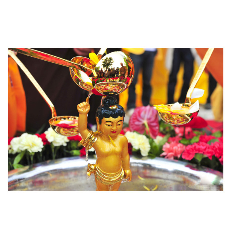 佛像太子镀金释迦摩尼佛佛浴佛节九龙龙浴佛盆包装饰摆件