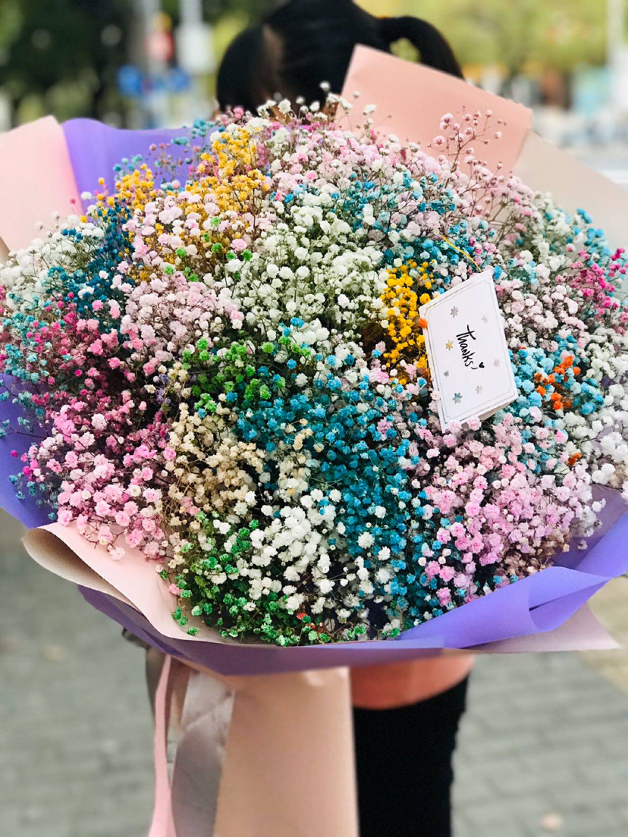 超大花束白粉满天星鲜花速递同城北京天津上海杭州鲜花速递同城