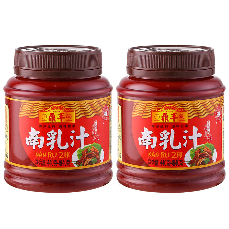 上海鼎丰南乳汁480gx2瓶红方腐乳汁炖东坡红烧肉调料正宗的南乳酱