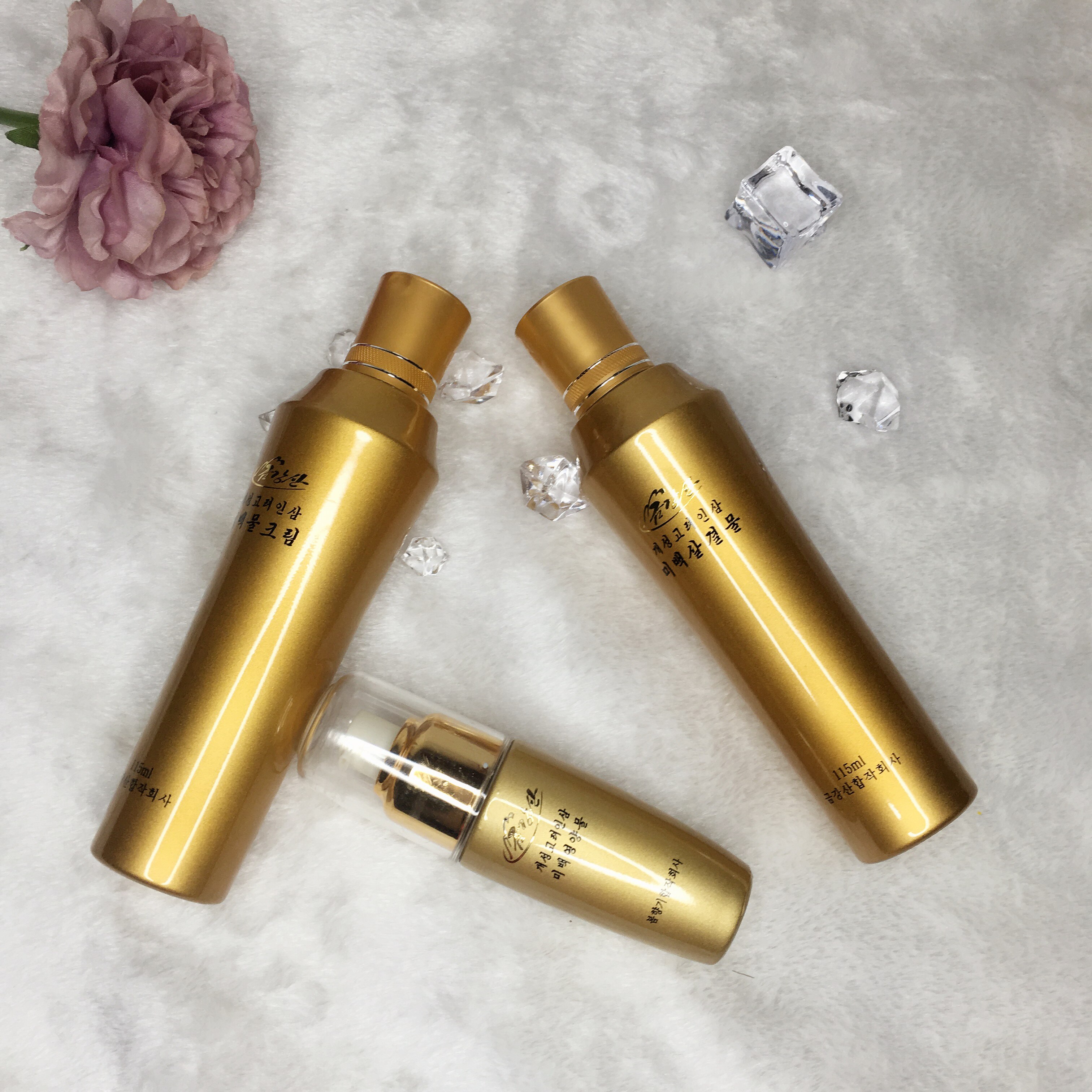 朝鲜化妆品春香护肤品金刚山轻奢系列纳米金色套盒香皂