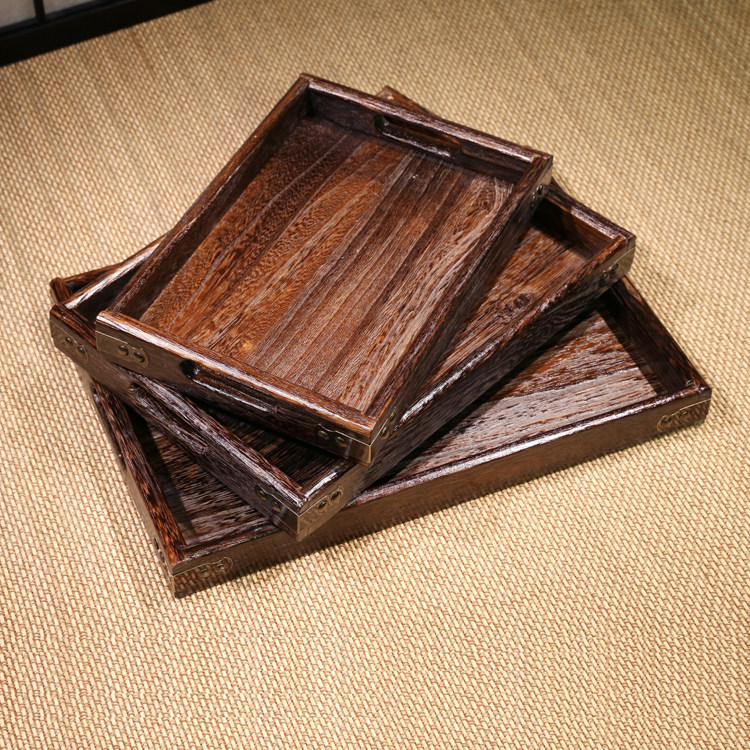 宅原多功能日式桐木茶盘茶托托盘组合茶盘