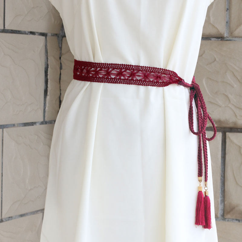 汉服绳子裙带蓝色古风连衣裙裙子装饰蕾丝夏蕾丝腰带