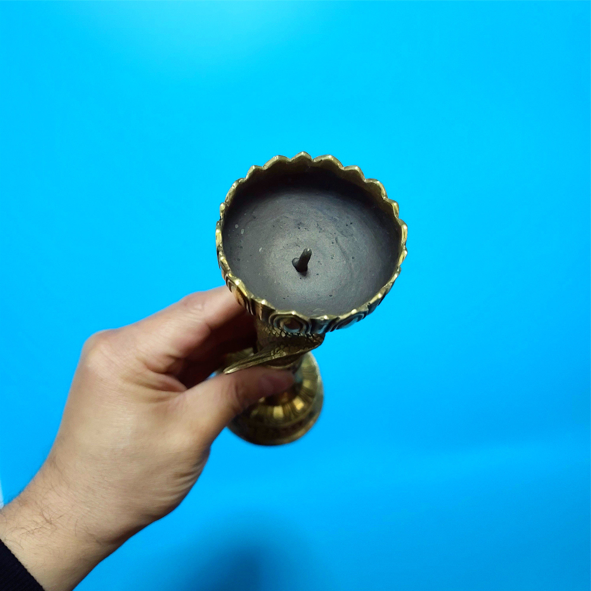 黄铜龙凤烛台蜡台仿古中式婚庆用品铜器灯台烛台