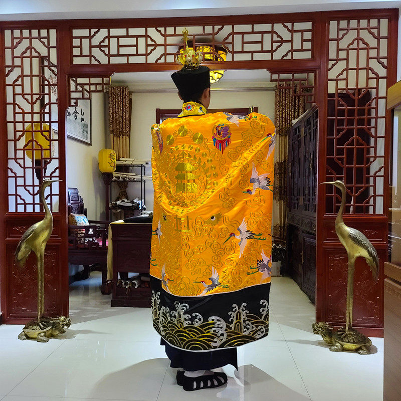 云鹤法衣金线刺绣仙鹤法服道袍法袍道士服装汉服