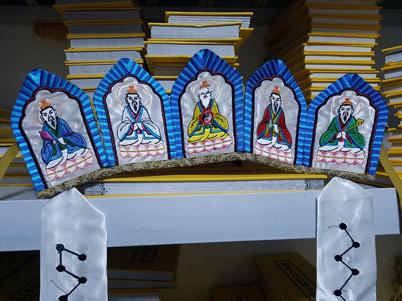 五老冠/双面绣/道教用品/绣品/道冠焰口用品/莲花冠/道士帽子