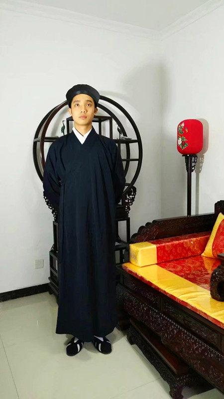 棉布长袍(不起皱)道士服装道家衣服法袍大褂道教用品道服道袍大领