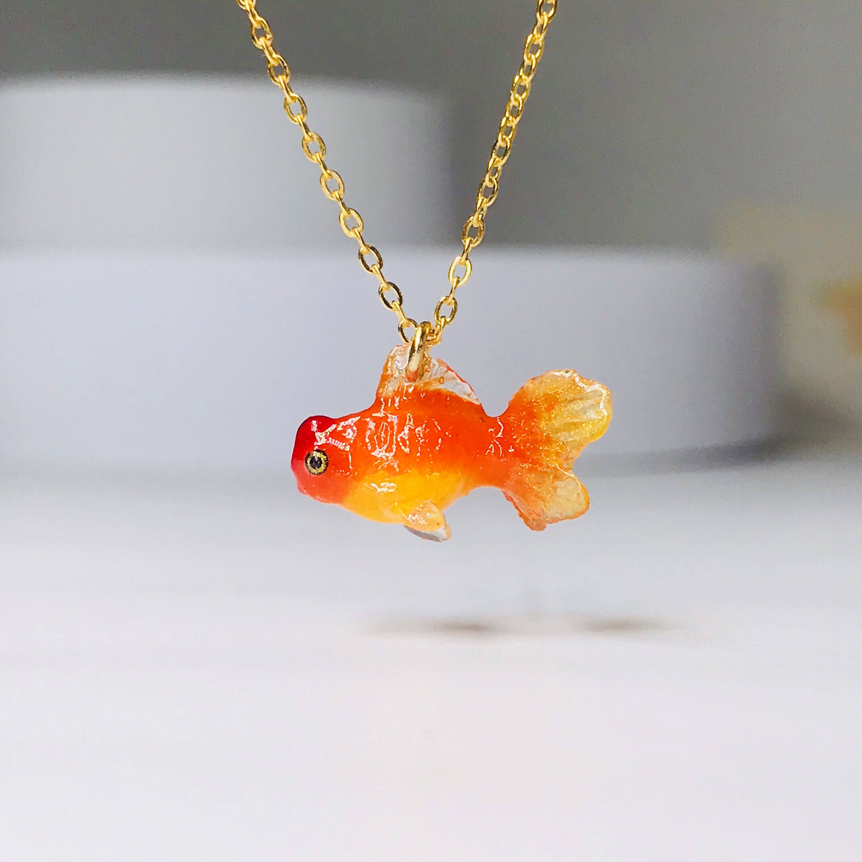 喵可丨原创设计纯手工小金鱼锦鲤项链纯银镀金可爱吊坠气质礼物