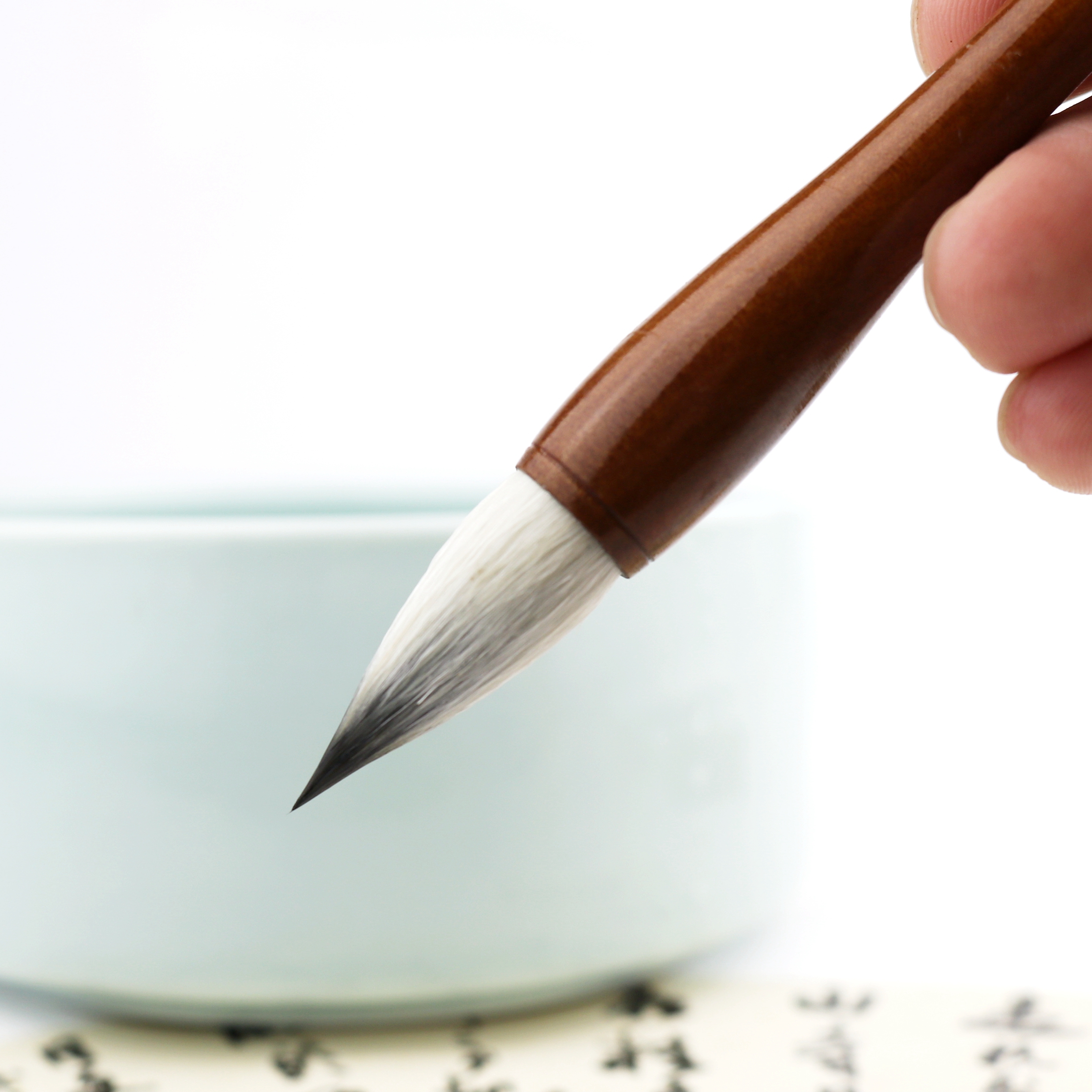 兼毫短锋毛笔鸡距笔兔毫蒜头行书楷书七紫三羊毛笔