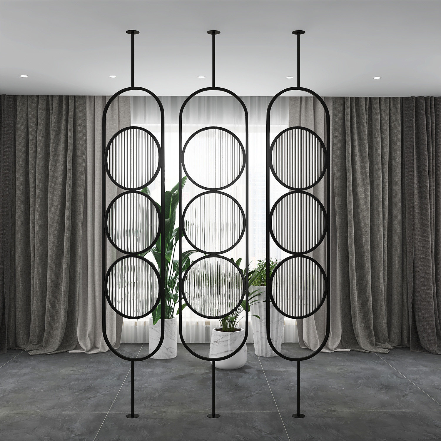 轻奢屏风钢化长虹玻璃隔断半遮挡客厅可旋转挂屏进门玄关装饰