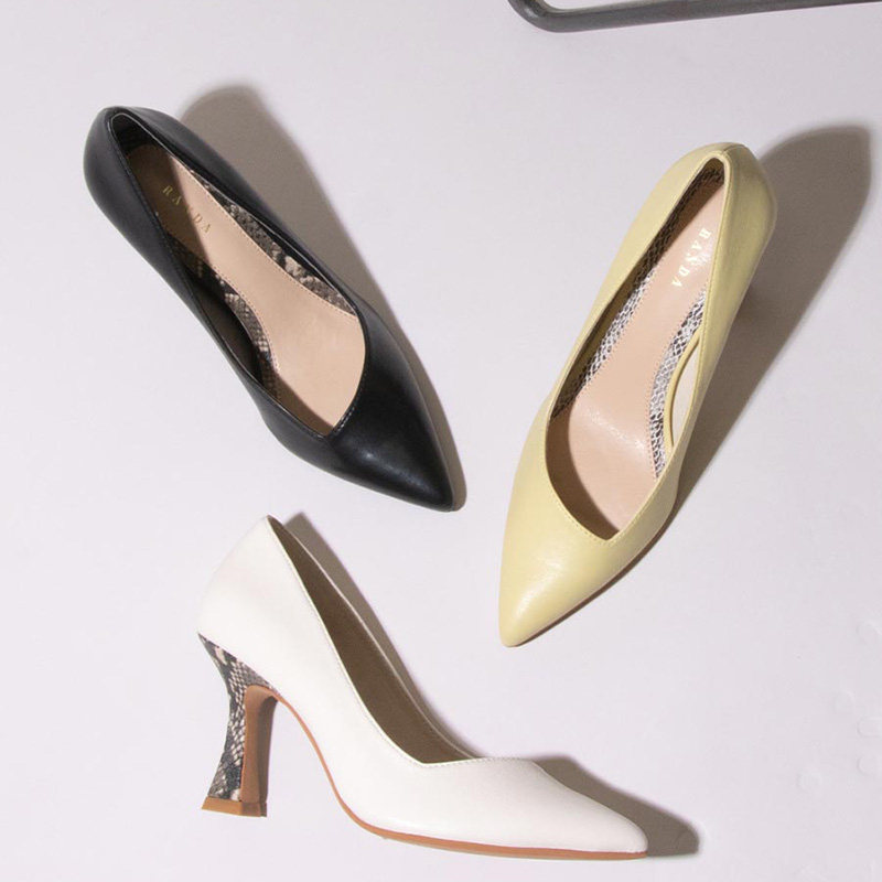 randa夏季新款酒杯尖头浅口斜口单鞋高跟鞋ep10022单鞋