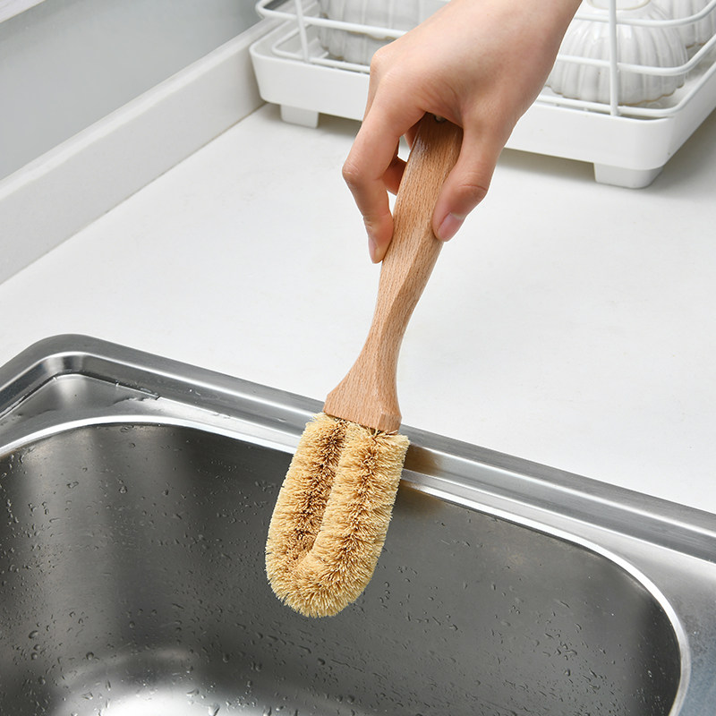 日本洗锅刷长柄天然椰棕刷子厨房用品洗碗刷锅神器清洁杯子洗杯刷