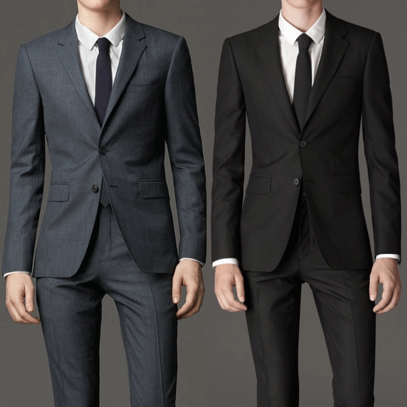 羊毛西装男套装修身正装西服商务休闲上班面试职业西装男新郎礼服