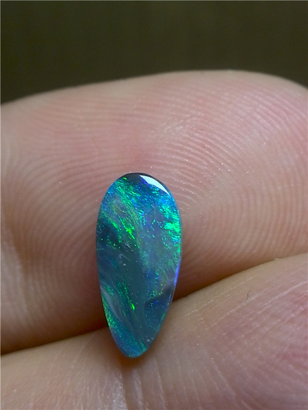 欧泊绿彩天然澳大利亚裸石q77戒面水滴形澳宝石珠宝奇石