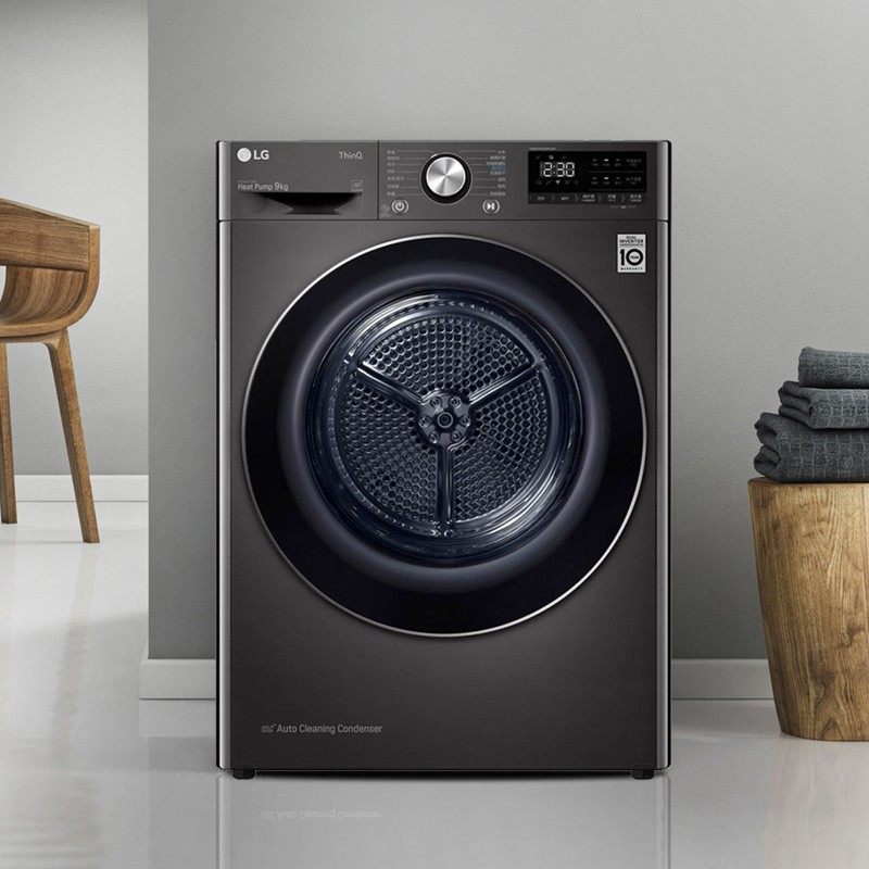 2020新款lg原装进口9公斤变频热泵烘干干衣机rc90v9jv2w烘干机