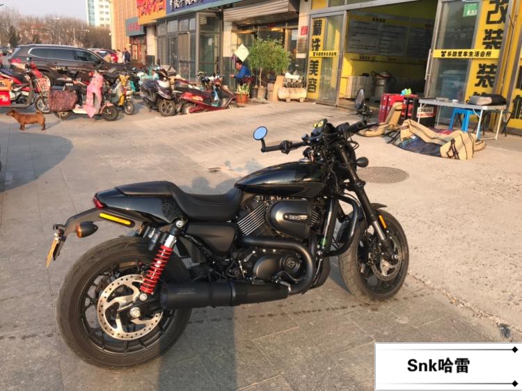 哈雷street750改装vh炸街尾段排气筒750用黑色尾段排气18011233