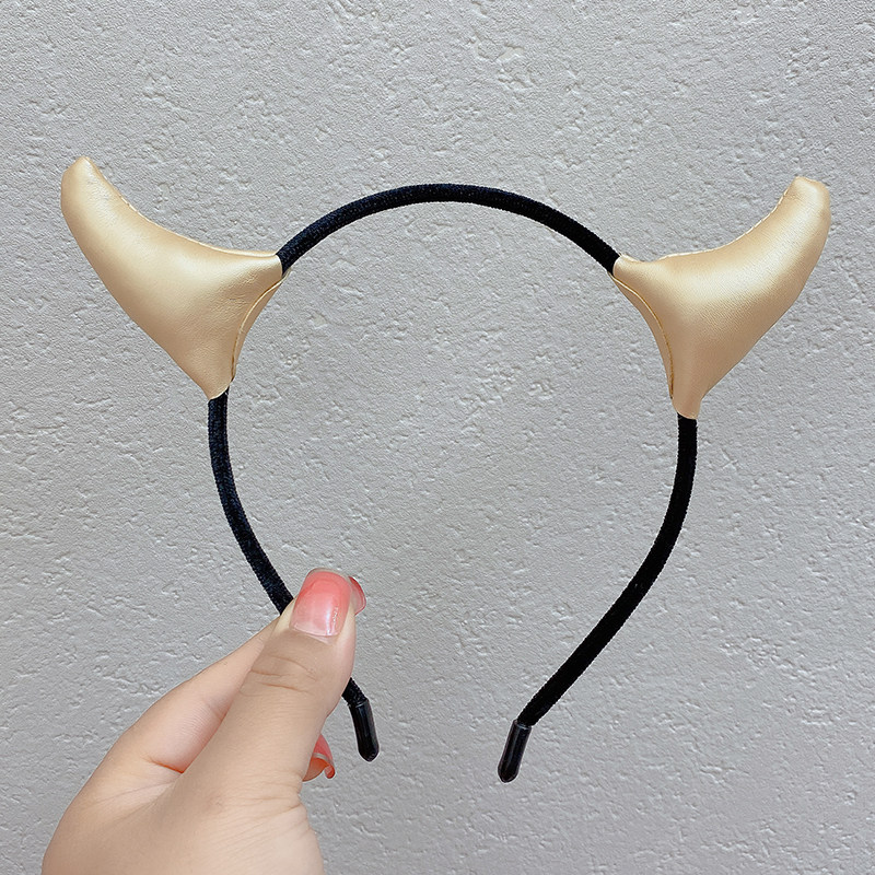 可爱牛角发箍搞怪恶魔发卡超萌小牛角头箍节日发饰