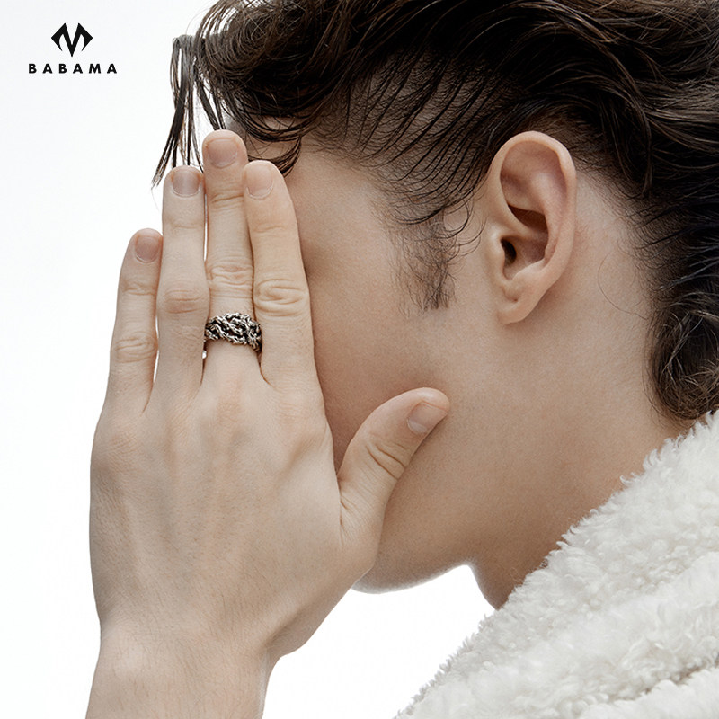 babama再见绿洲枯枝系列戒指欧美嘻哈个性开口戒指