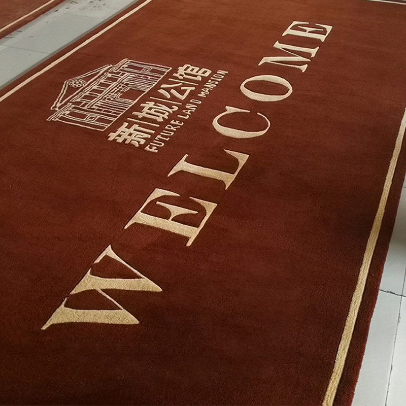 房地产售楼处门口迎宾定制满铺logo广告电梯手工地毯