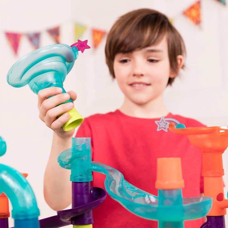 新款btoys比乐滚珠迷宫儿童创意轨道弹珠积木建构