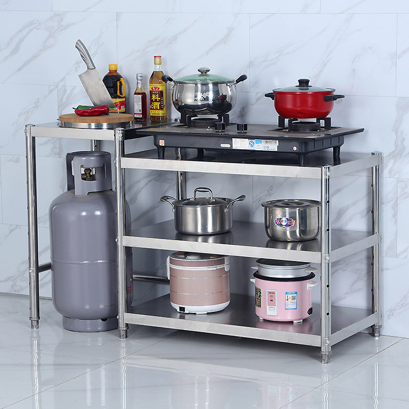 简易灶台台架不锈钢厨房操作台煤气灶架子家用煤气罐厨房置物架