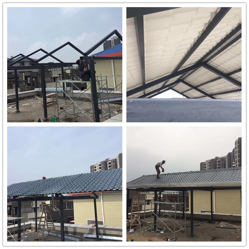 仿古瓦树脂瓦中式一体店铺装饰屋顶围墙琉璃瓦片加厚围墙屋檐门头