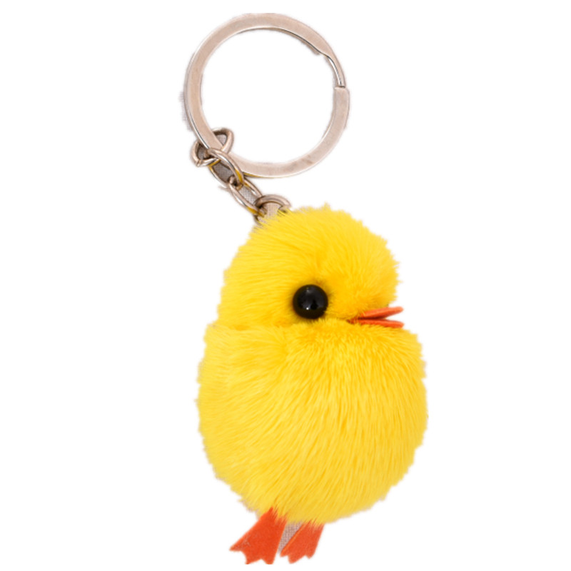 水貂毛迷你皮草小黄鸭挂件可爱丑萌包包手机挂饰小鸭子钥匙扣饰品