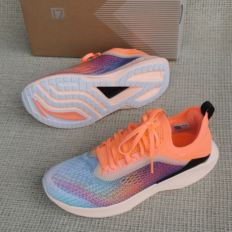 李宁跑步女鞋夏季超轻17代网面透气减震一体跑步鞋