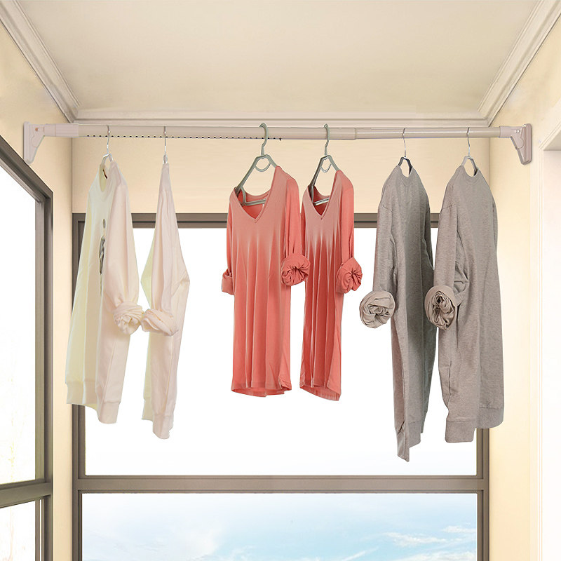 阳台打孔收缩伸缩晾衣架落地折叠室内卧室家用伸缩晾衣架