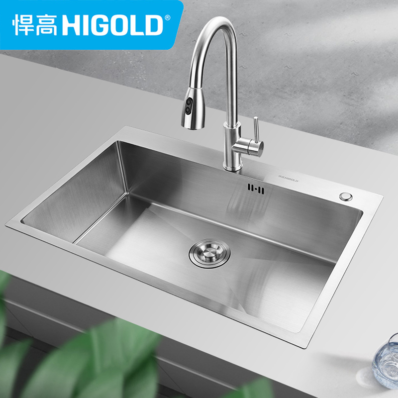悍高手工水槽大单不锈钢厨房洗菜菜盆家用台下水槽套餐