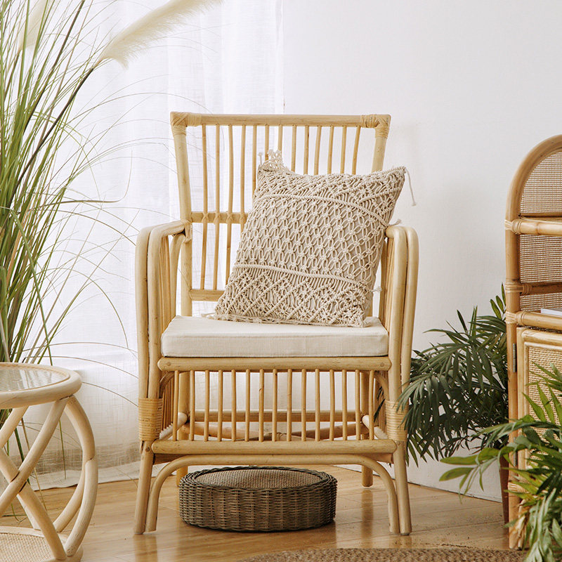 藤椅椅子天然真藤背椅单人家用卧室书房简约其它椅子