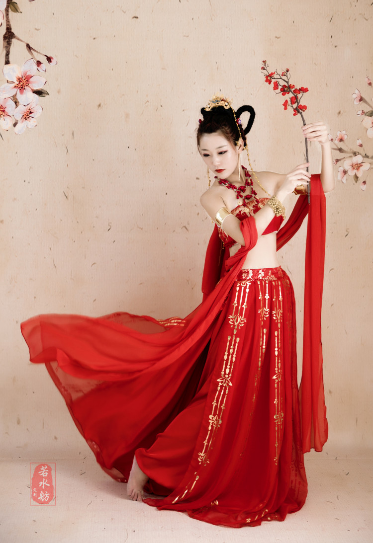 若水莫高窟汉元素汉服仙女飞天古装古典舞蹈服装民族服装