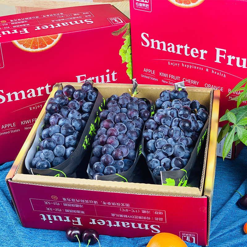 顺丰礼盒巨峰孕妇水果新鲜盒装5串空运黑葡萄葡萄