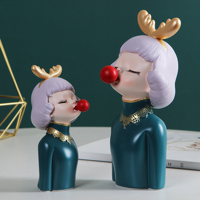 吹泡泡泡女孩娃娃现代摆件家居客厅茶几玄关摆件