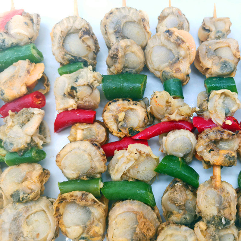扇贝香辣20串新鲜鲜活冷冻海鲜烧烤食材半成品半成品水产