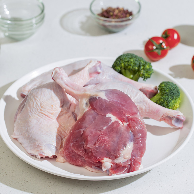 华英生鲜大鸭腿3kg约15只新鲜冷冻生鸭腿鸭肉卤味瘦肉型鸭腿整箱