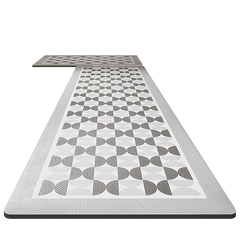 厨房家用防滑防摔地垫简约免洗可擦地毯防油防水pvc脚垫踏脚垫子