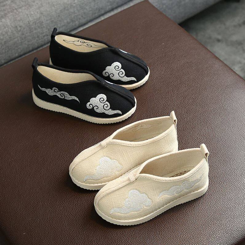 复古宋朝室内舞蹈鞋传统古风鞋男老头布鞋大童儿童汉服鞋